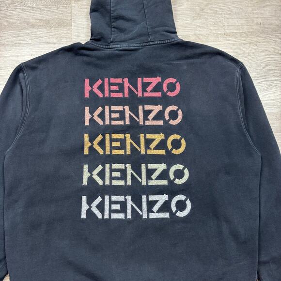 Kenzo Embroidered Spellout Rainbow Logo Oversized Hoodie Men's Medium - Picture 3 of 11